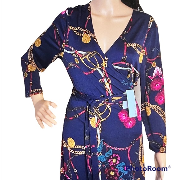 JustFab Dresses & Skirts - JustFab Multi Color Wrap around dress XXL